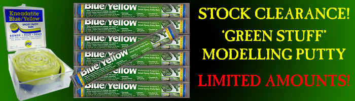 STOCK CLEARANCE - Kneadatite two-part epoxy modelling putty aka Green Stuff - all stock must go!