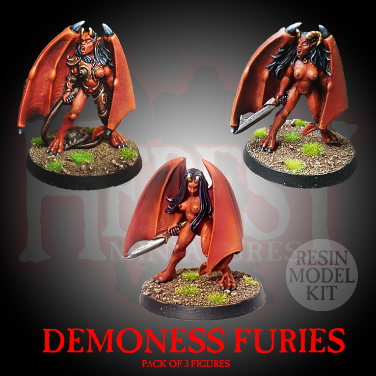 RESIN Demoness Furies, Set of 3 RESIN Demoness Furies, Set of 3